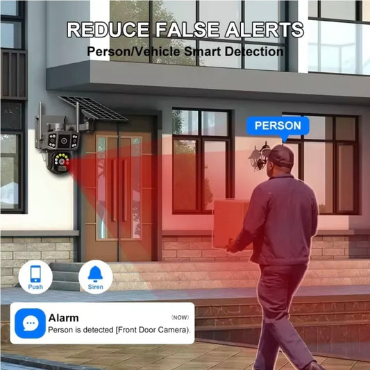 Caméra de Sécurité VC14 4G PTZ – 12 MP, Triple Objectifs, Vision 360°