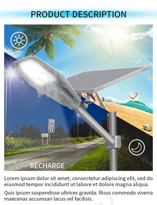 lampadaire solaire robot 600w panneau séparé