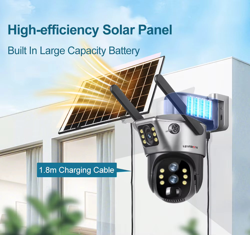 Caméra Solaire 12 MP 4G – Zoom Hybride 10× &amp; Suivi Automatique 6K