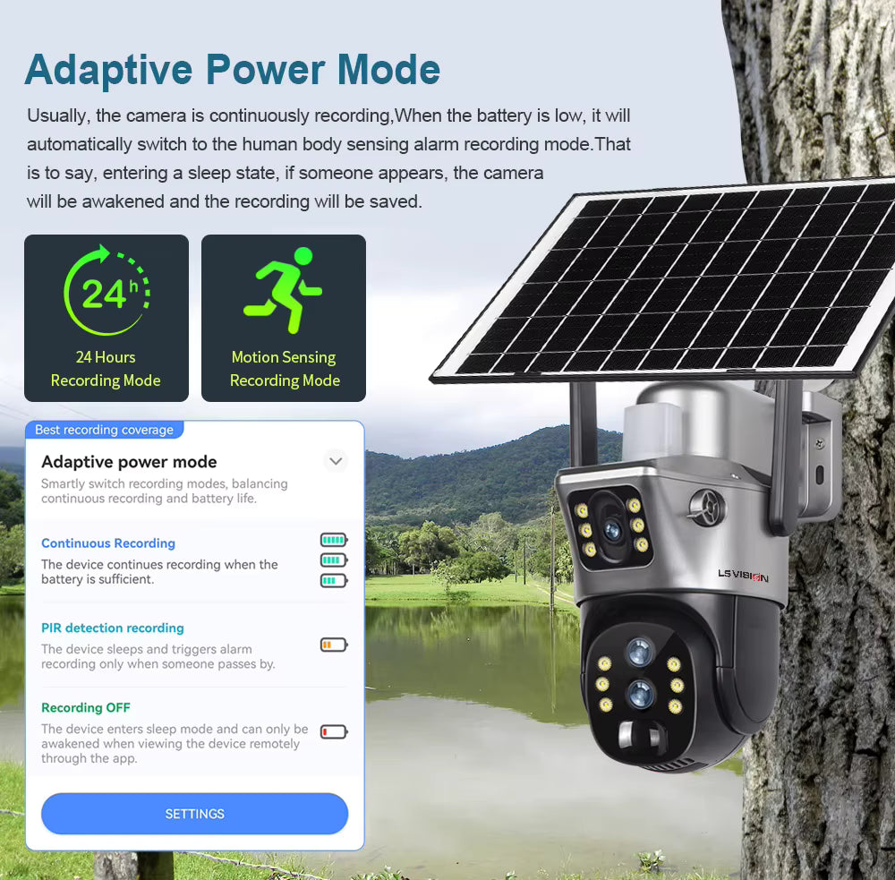 Caméra Solaire 12 MP 4G – Zoom Hybride 10× &amp; Suivi Automatique 6K