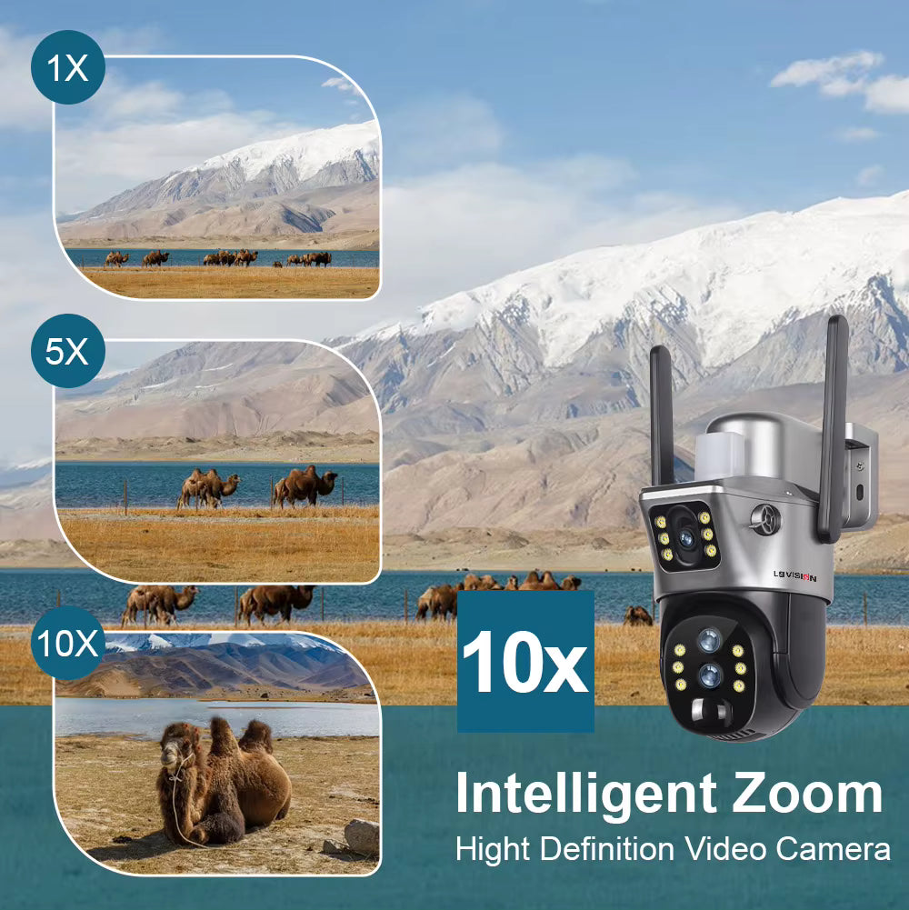 Caméra Solaire 12 MP 4G – Zoom Hybride 10× &amp; Suivi Automatique 6K