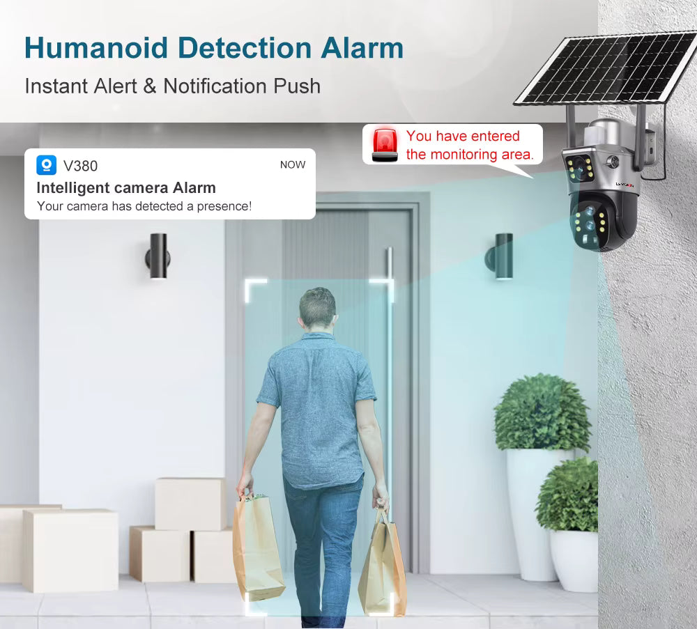 Caméra Solaire 12 MP 4G – Zoom Hybride 10× &amp; Suivi Automatique 6K