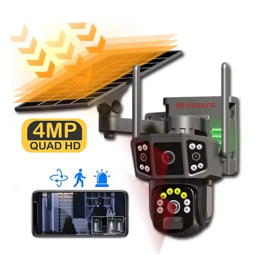 Caméra de Sécurité VC14 4G PTZ – 12 MP, Triple Objectifs, Vision 360°