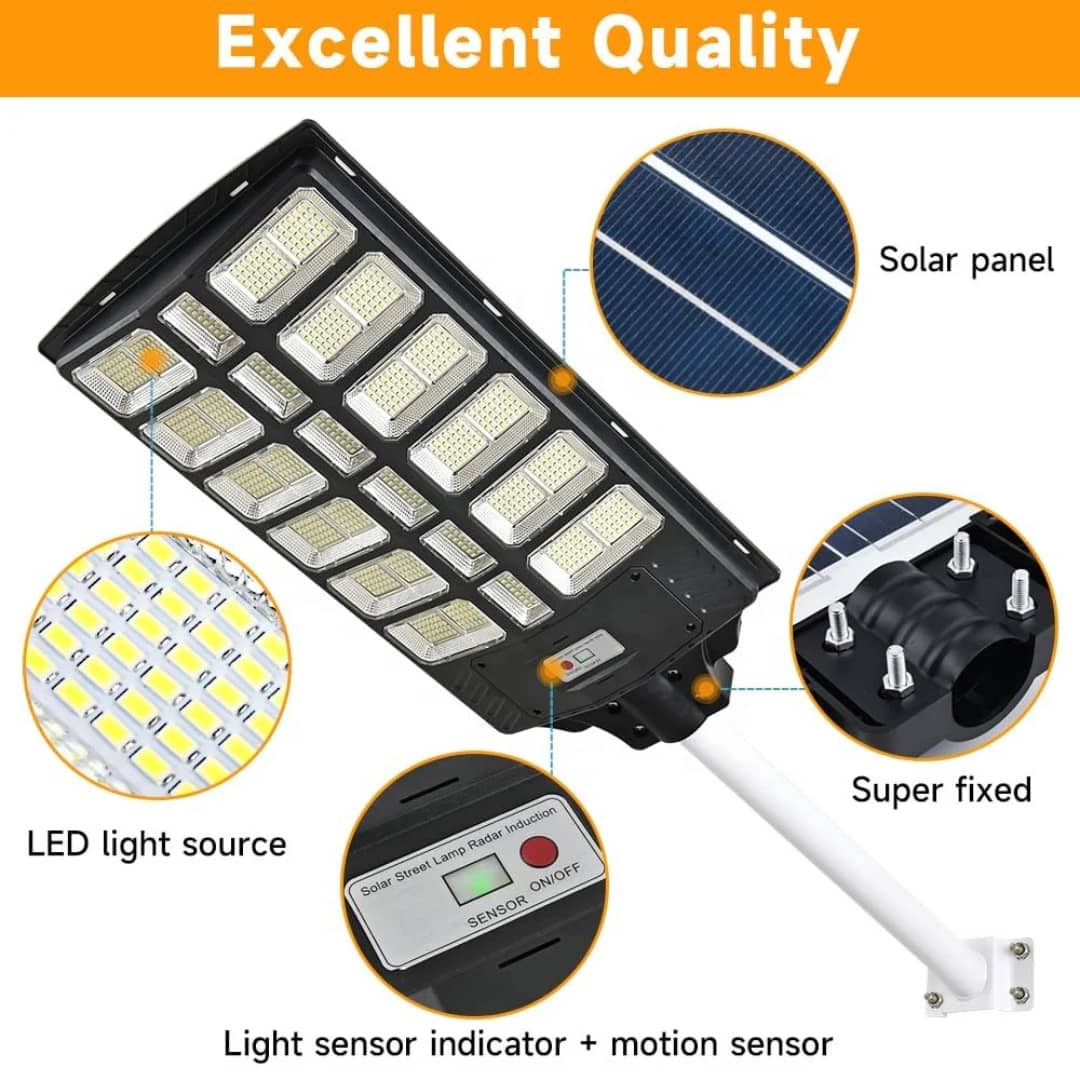 lampe de route extérieure étanche 2000w intégré tout en un lampadaire LED solaire Ip 65