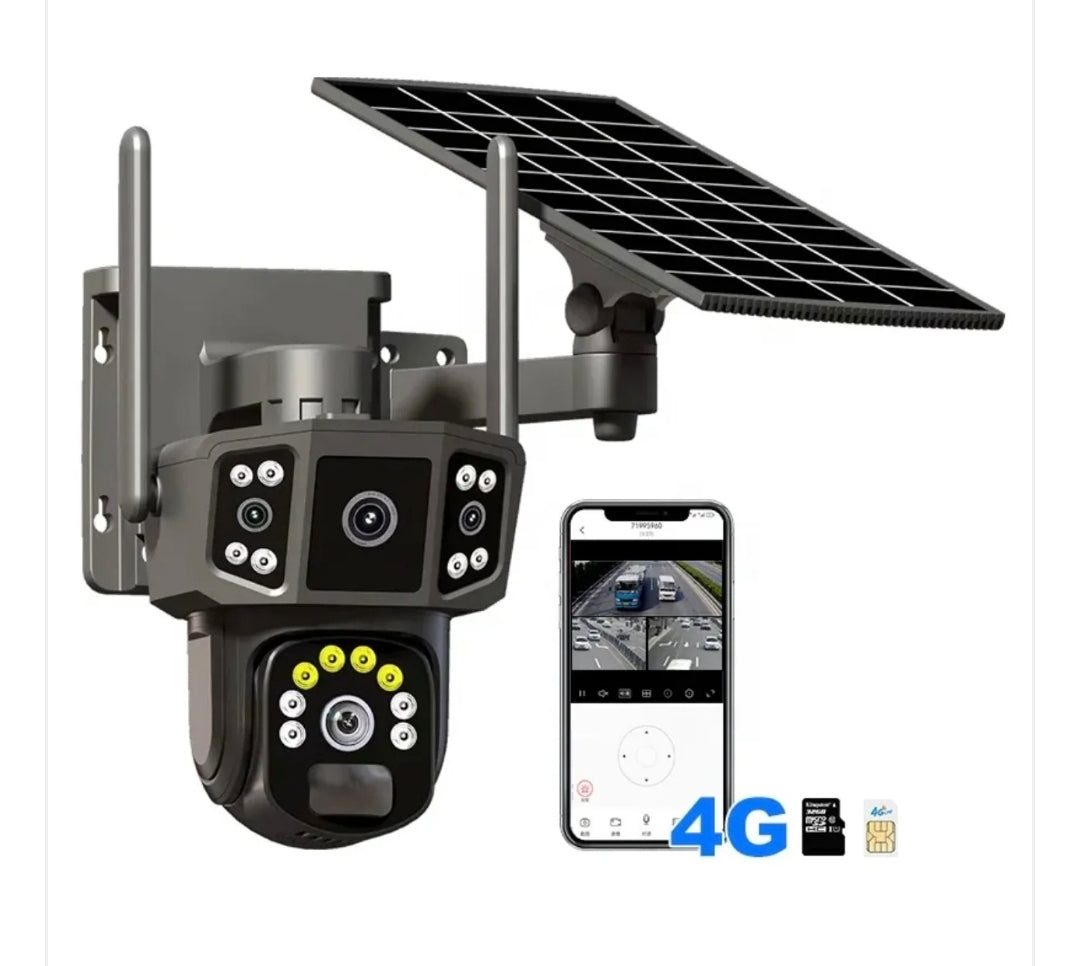 Caméra de Sécurité VC14 4G PTZ – 12 MP, Triple Objectifs, Vision 360°