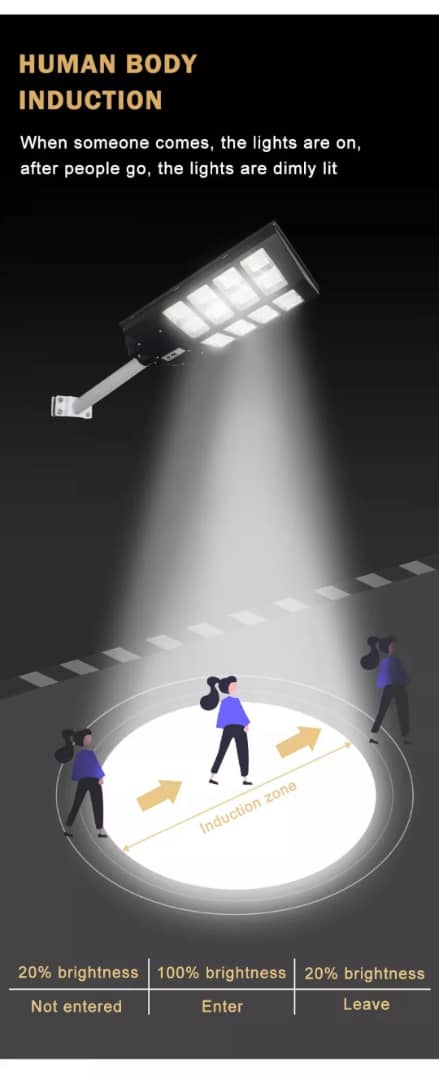 lampe de route extérieure étanche 2000w intégré tout en un lampadaire LED solaire Ip 65