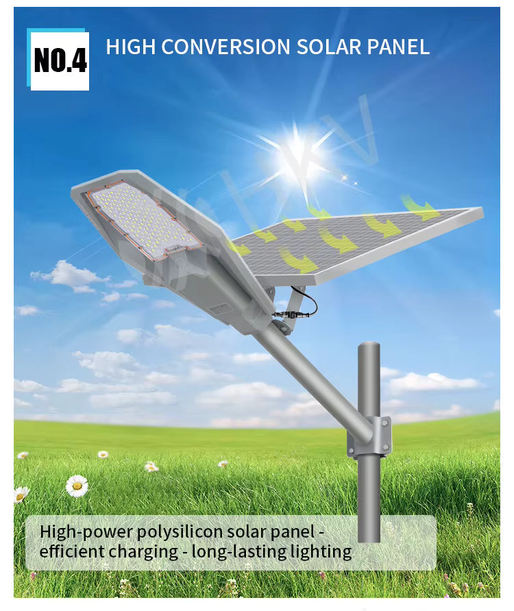 lampadaire solaire robot 600w panneau séparé